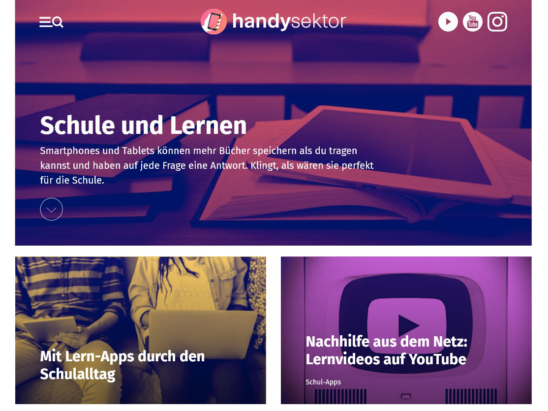Screenshot der Handysektor-Website vom 15.07.2020