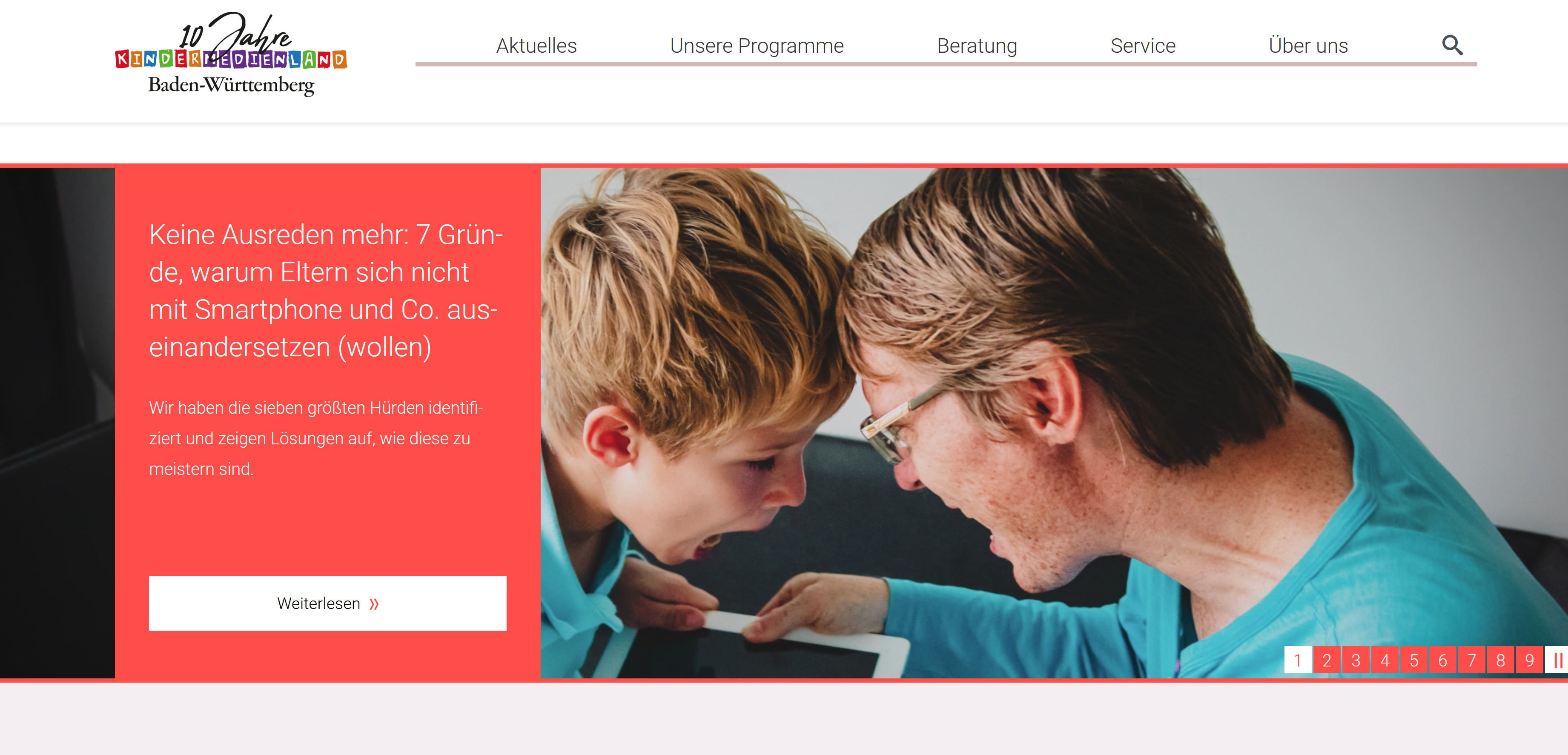Screenshot der Kindermedienland-Website vom 26.05.2021