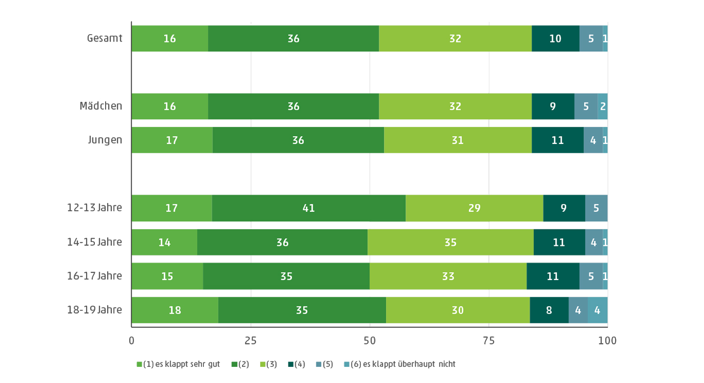 Schaubild aus der StudieJIMplusCorona zur Effektivität von Homeschooling