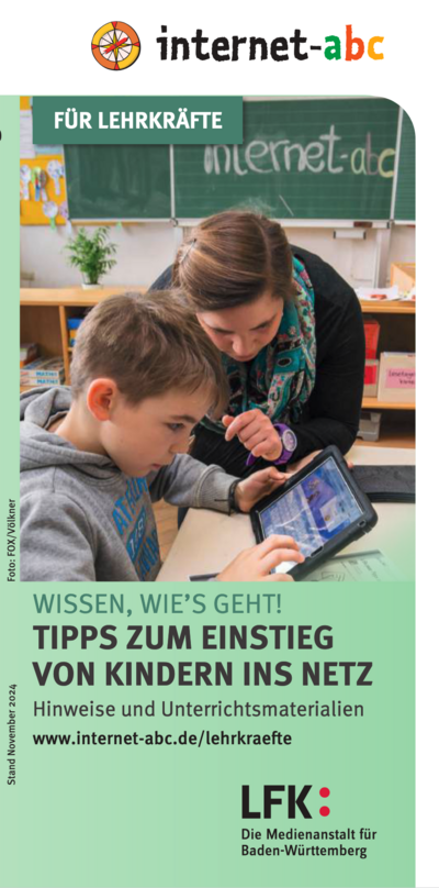 Internet-ABC Flyer: Tipps für Lehrkräfte zum Einstieg von Kindern ins Netz