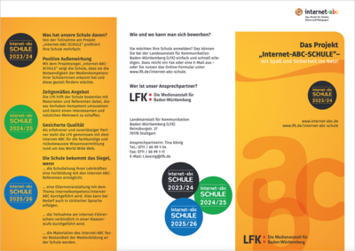 Internet-ABC-Flyer: Projekt "Internet-ABC-Schule"