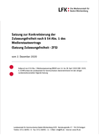 Satzung Zulassungsfreiheit Cover