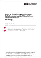 Satzung Medienplattformen und Benutzeroberflächen Cover