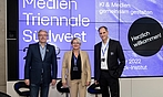 Foto Dr. Marc Jan Eumann (Direktor der Medienanstalt Rheinland-Pfalz), Ruth Meyer (Direktorin der Landesmedienanstalt Saarland (LMS)), Dr. Wolfgang Kreißig (Präsident der Landesanstalt für Kommunikation Baden-Württemberg (LFK)); Copyright/ Fotograf: Dirk Guldner 