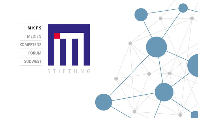 Grafik mit Netzwerk-Darstellung und Logo MKFS
