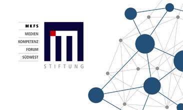 Grafik mit Netzwerk-Darstellung und Logo MKFS