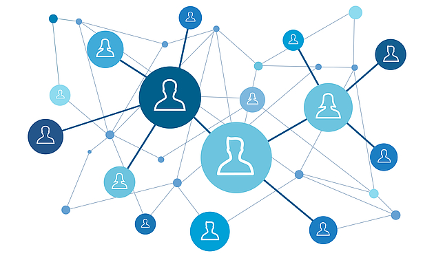 Grafik eines Netzwerks mit Personen-Icons