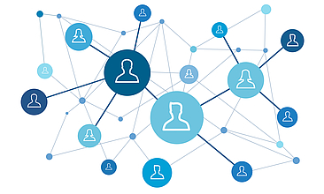 Grafik eines Netzwerks mit Personen-Icons