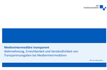 Studie „Medienintermediäre transparent“ Cover