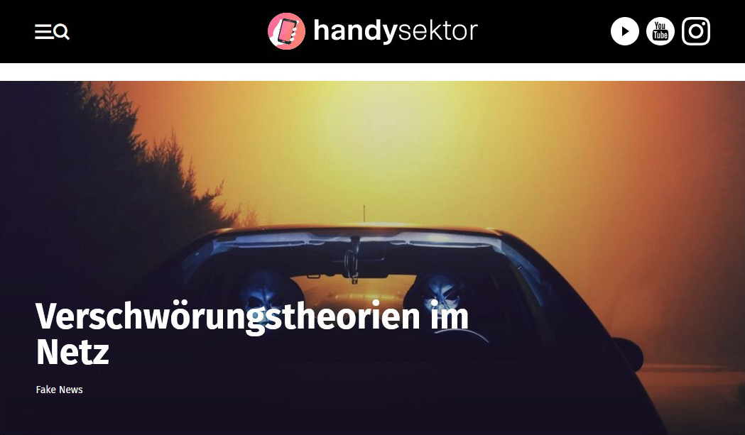 Screenshot der Handysektor-Website vom 15.07.2020