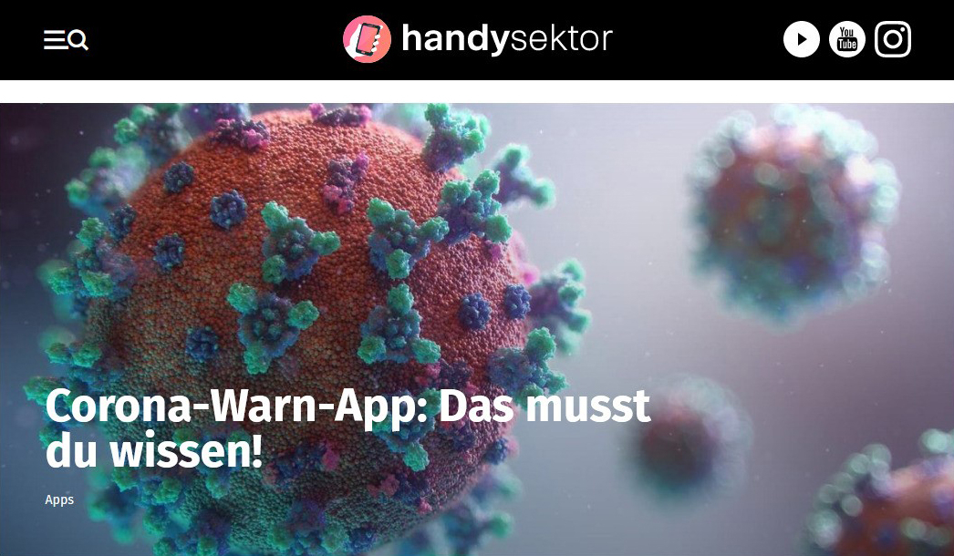 Screenshot der Handysektor-Website vom 15.07.2020