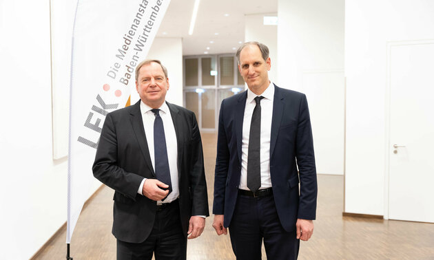 Dr. Wolfgang Epp, Vorsitzender des LFK-Medienrats, mit LFK-Präsident Dr. Wolfgang Kreißig